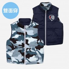 雙面穿立領風衣舖棉背心