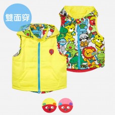 帽子可拆雙面穿舖棉連帽背心